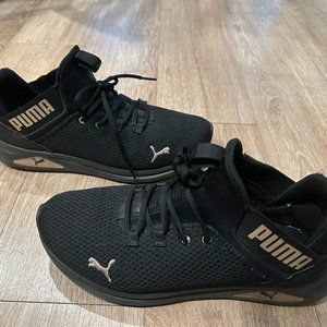 Black and Rose Gold Puma Shoes
